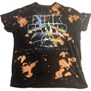 Custom Bleached Pink Floyd The Dark Side of the Moon T-Shirt - Size Large